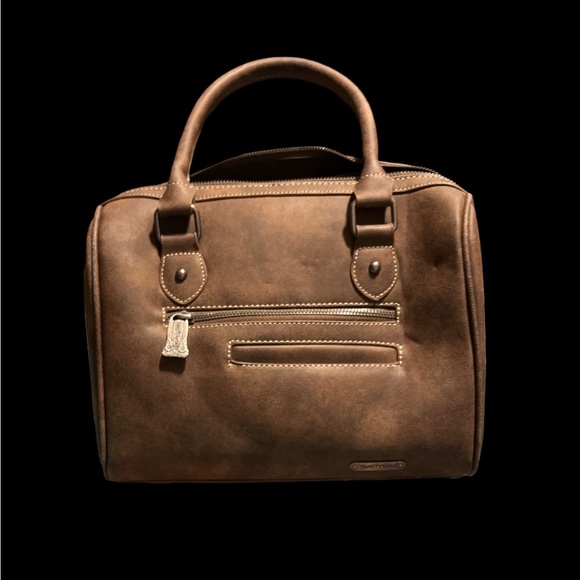 Trinity Ranch Tooled Leather Crossbody Satchel - Picture 2 of 3